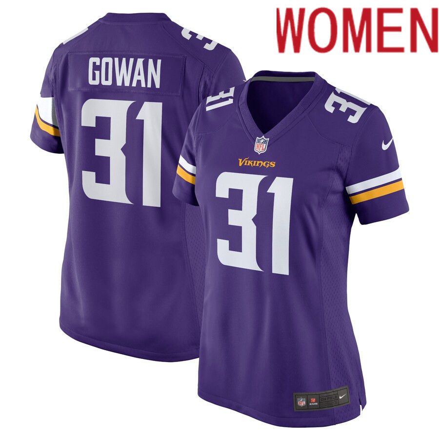 Women Minnesota Vikings 31 Tay Gowan Nike Purple Home Game Player NFL Jersey